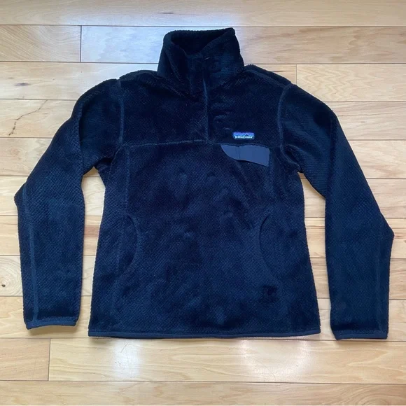 Patagonia Re-Tool Snap-T High Pile Fleece Womens Sz S Black PolarTec - Picture 5 of 8